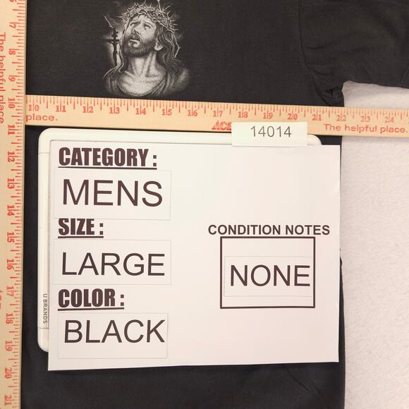 Gaziani Jesus Short Sleeve Crew Neck Graphic T Shirt Mens Size Large L Black - Picture 7 of 9